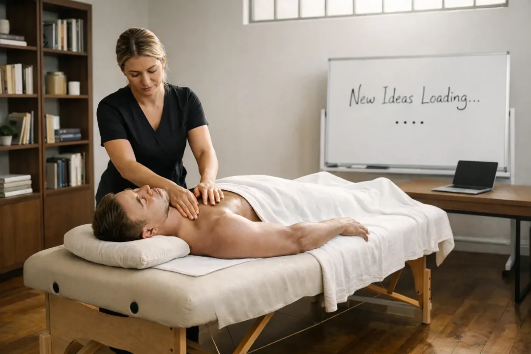 Feeling creatively stuck? In-home massage in Nashville calms your nervous system, releases tension, and restores focus, flow, and inspiration.